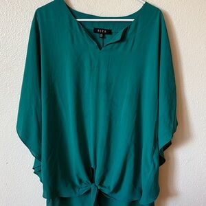 B.L.E.U. Turquoise V-Neck Blouse